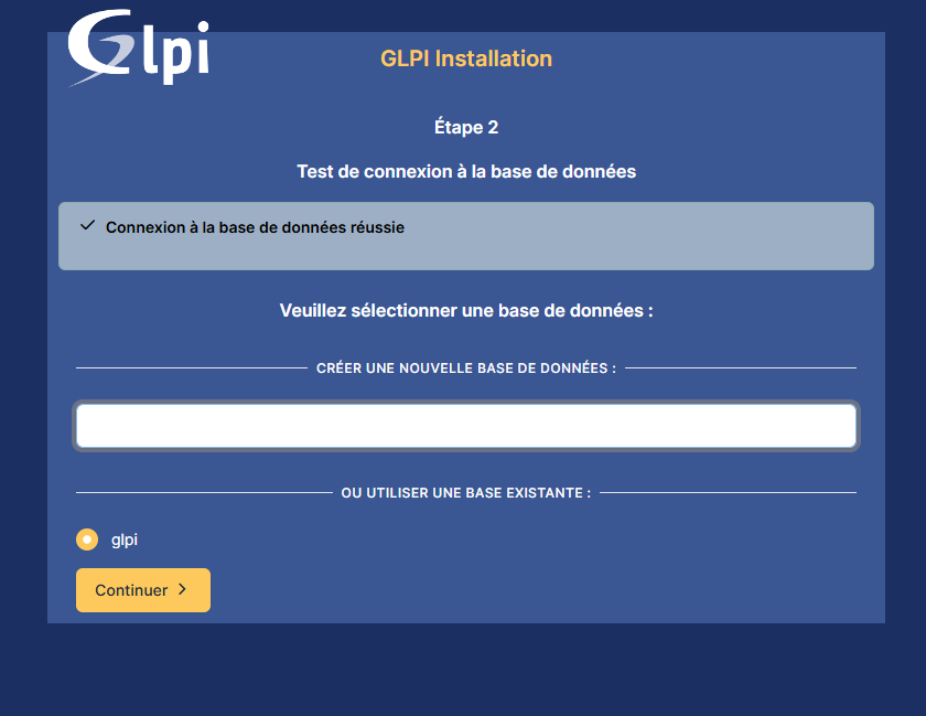 Annexe 10 - Installation GLPI étape 4