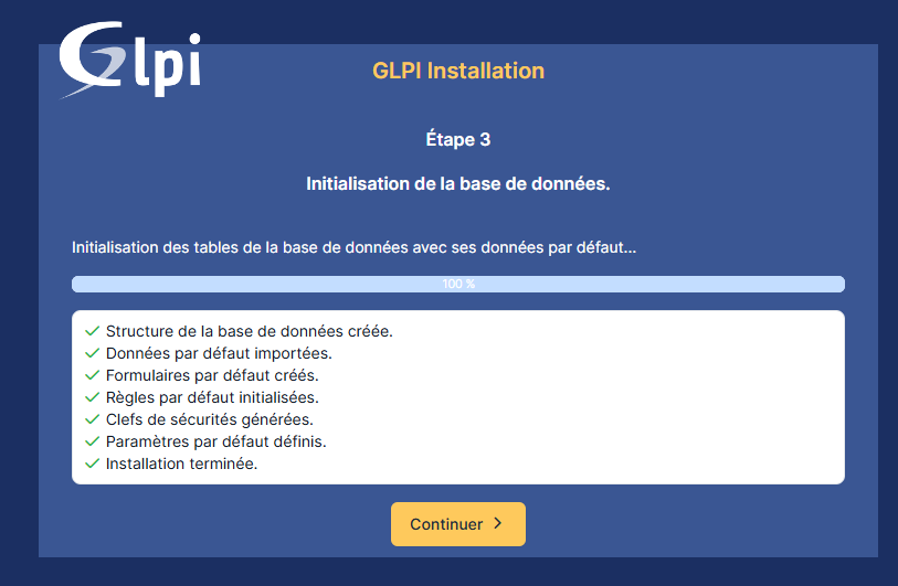 Annexe 10 - Installation GLPI étape 5